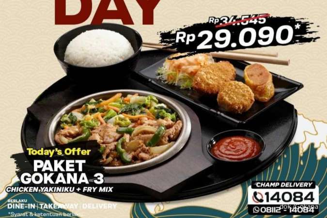 Promo Gokana Spesial Kamis (19/5), Diskon Paket Teppan Chicken Yakiniku Rp 29.090