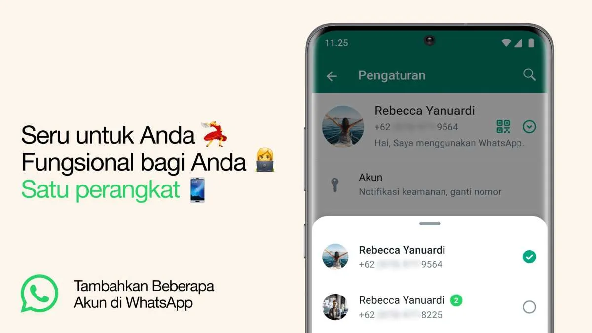 Cara Menambahkan Akun/Nomor WhatsApp Tanpa Aplikasi Tambahan, 1 HP Bisa Pakai 2 Nomor