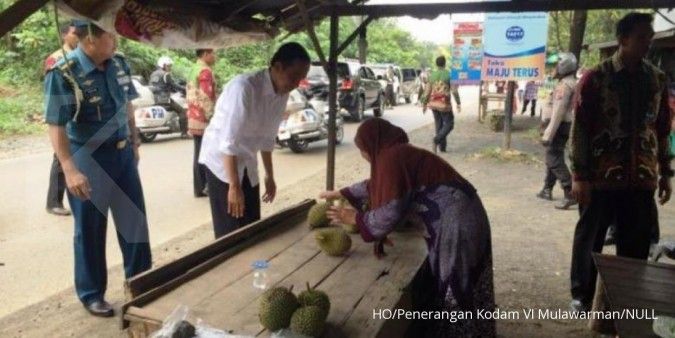 Wah, Jokowi borong durian di pinggir jalan  