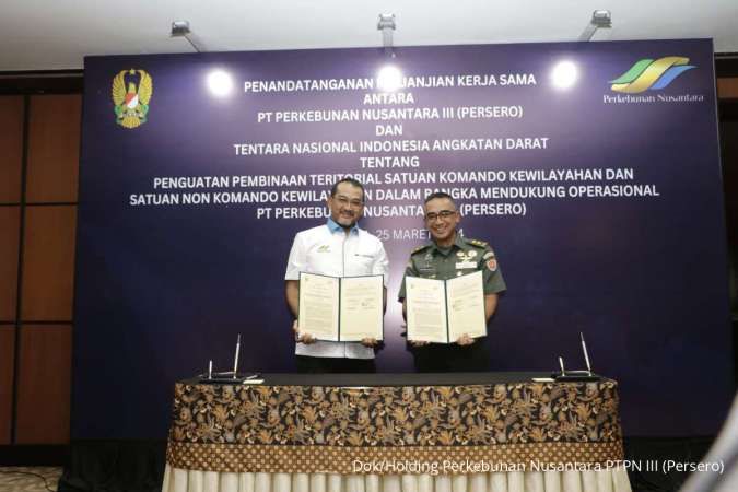 PTPN III (Persero) Teken Perjanjian Kerja Sama Dukungan Operasional dengan TNI AD 