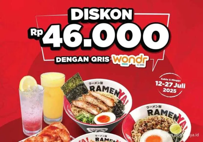 Promo RamenYA! HUT BNI ke-79 Tiap Sabtu-Minggu, Menu Favorit Diskon Rp 46.000