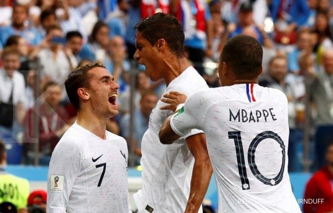 Prancis melaju ke semifinal setelah kalahkan Uruguay
