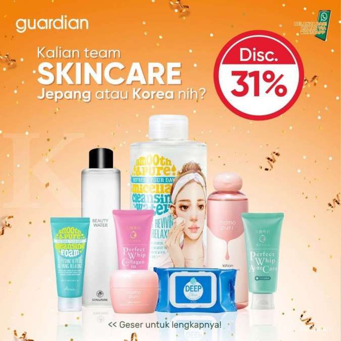 Promo Diskon 31% Skincare Jepang dan Korea di Guardian Hingga 22 September 2021