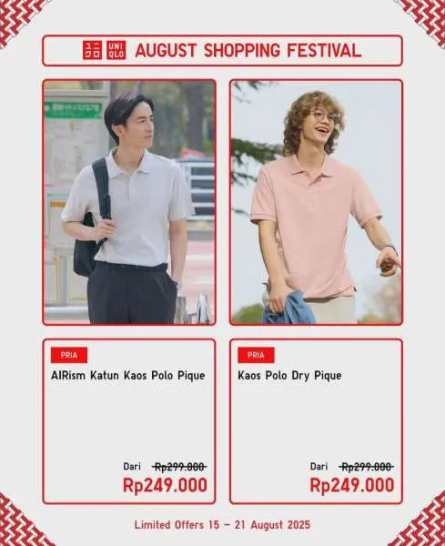 Promo Uniqlo August Shopping Festival Polo Pique