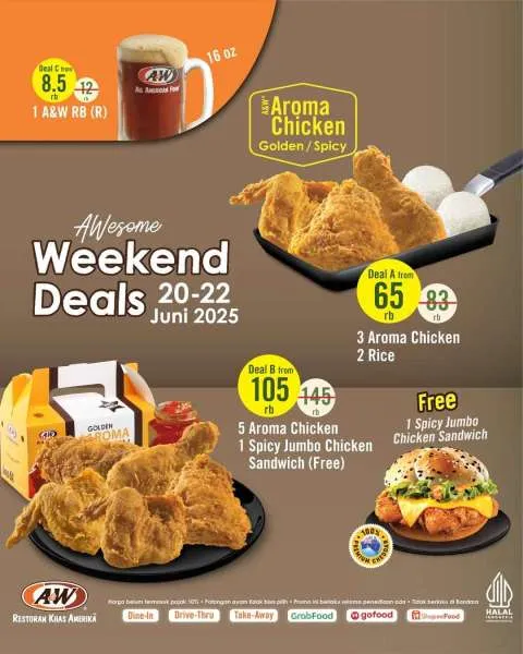 Promo A&W Weekend Deals 20-22 Juni 2025