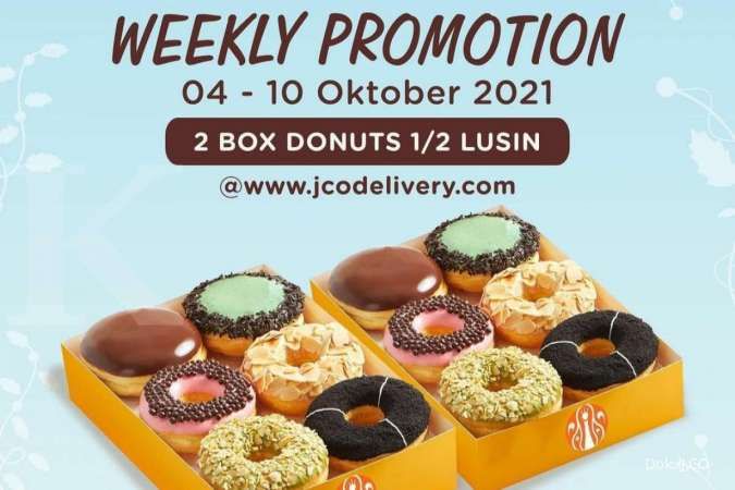 Promo Mingguan J.CO 4-10 Oktober 2021, 2 Box Donut 1/2 Lusin Rp 85.000