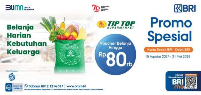 Diskon dan Voucher di Tip Top Pakau Promo BRI dan Mandiri Ini, Yuk!