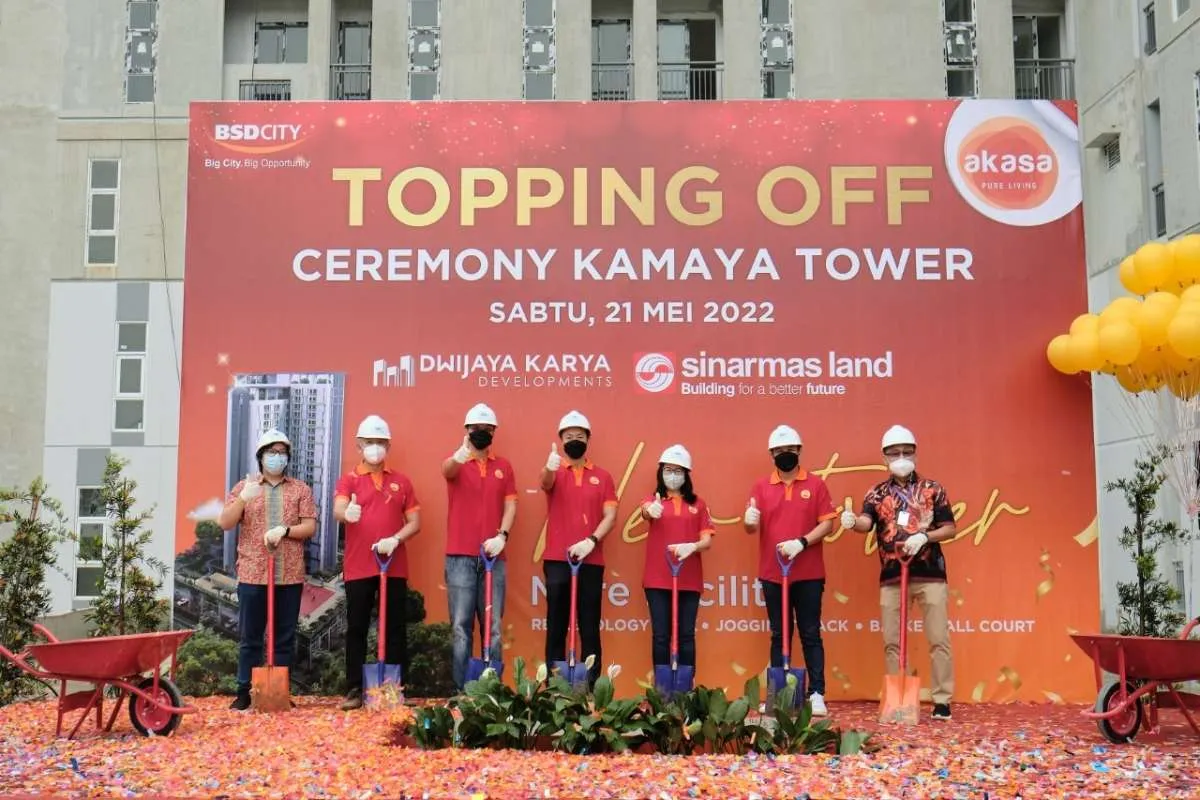 Sinar Mas Land Gelar Topping Off Tower Kamaya di Apartemen Akasa Pure Living BSD City