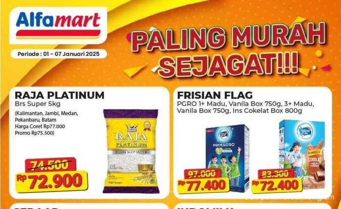 Promo Alfamart 1-7 Januari 2025 Paling Murah, Potongan Harga Beras hingga Molto