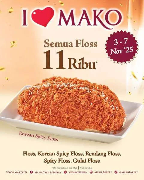 Promo Mako Bakery Semua Floss Mulai Rp 11.000