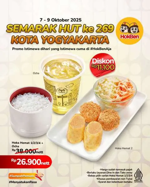 Promo HokBen HUT Jogja ke-269 7-9 Oktober