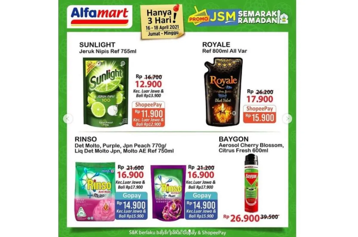  Promo JSM Alfamart 16-18 April 2021, potongan harga akhir pekan! 