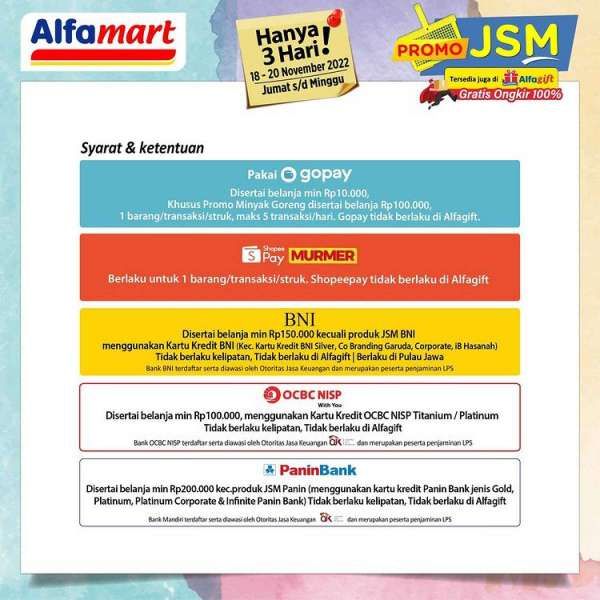 Harga Promo JSM Alfamart 18-20 November 2022