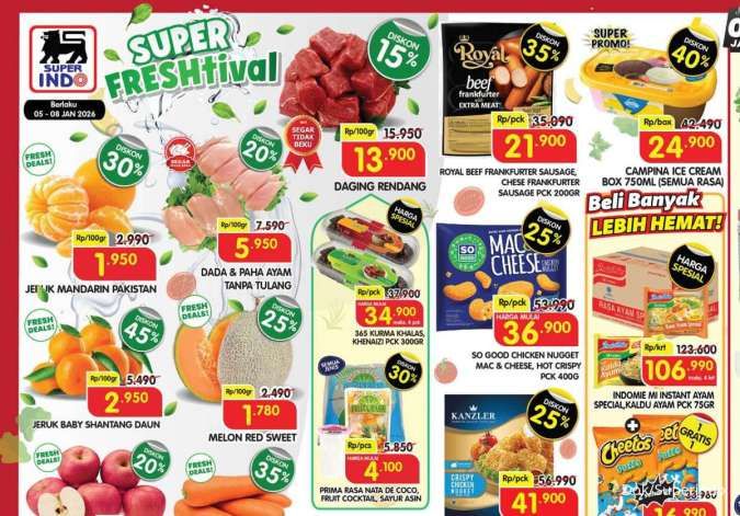 Promo Superindo Weekday 5-8 Januari 2026, Nugget & Es Krim Diskon 25%
