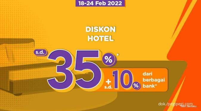 Promo PegiPegi Salecation 18-24 Feb 2022, Diskon Hotel s.d 35% + 10% Berbagai Bank