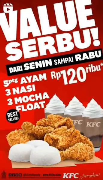 Promo KFC Value Serbu terbaru mulai 2022 hingga seterusnya