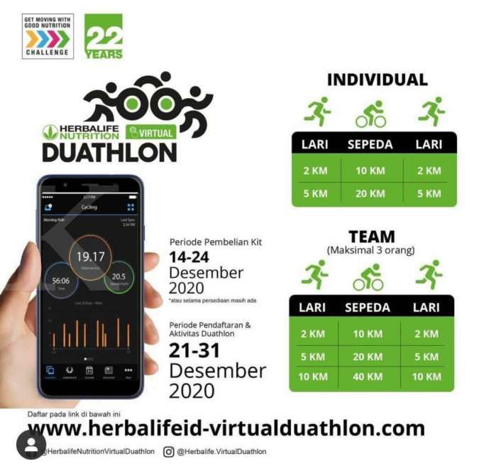 Lebih 3.000 peserta akan ikut ajang Herbalife Nutrition Virtual Duathlon 2020
