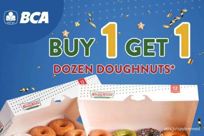 Promo Krispy Kreme x BCA, Beli 1 Gratis 1 Lusin Donat Periode 12-14 Juni 2024