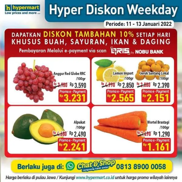 Promo Hypermart Hyper Diskon Weekday Periode 11-13 Januari 2022