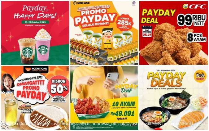 Rayakan Gajian dengan Deretan Promo Payday Oktober 2025, dari Starbucks hingga HokBen