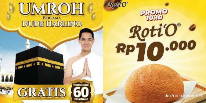 Promo 10.10 RotiO Edisi 7-13 Oktober 2024, Beli 1 Roti Rp 10.000 Ada Gratis Umroh