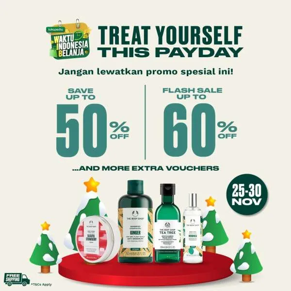 Promo The Body Shop Payday Sale Diskon s/d 60% Periode 25-30 November 2023