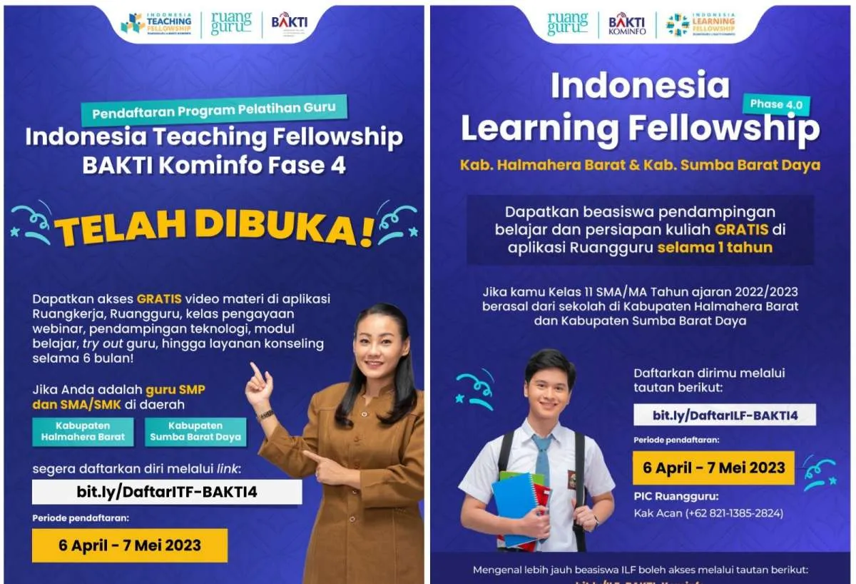Program Peningkatan Kapasitas Guru & Siswa Gratis dari BAKTI Kominfo &Ruangguru Hadir
