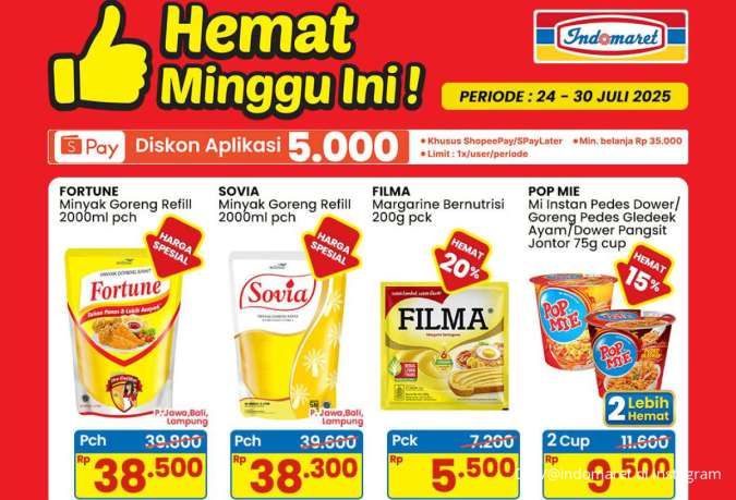 Promo Indomaret 24-30 Juli 2025, Minyak Goreng dan Margarine Hemat Minggu Ini