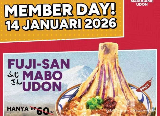 Promo Member Day Marugame Udon Spesial 14 Januari, Fuji-san Mabo Udon Hanya Rp 50.000