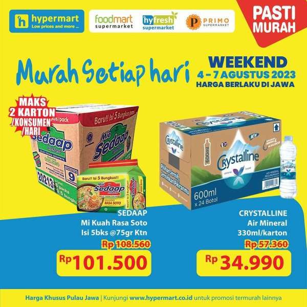 Katalog Harga Promo JSM Hypermart Terbaru 4-7 Agustus 2023