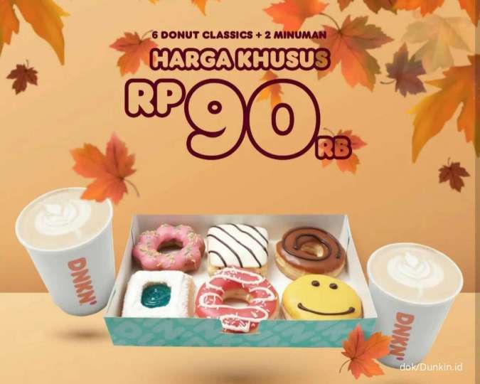 Promo Dunkin 5 September 2022, Harga Khusus 6 Donut Classic dan 2 Minuman