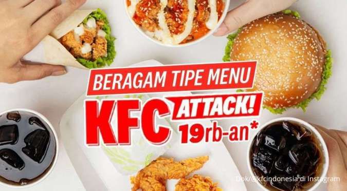 Promo KFC Attack Senin 18 September 2023, Paket Lezat Hanya Rp 19.000-an Saja!