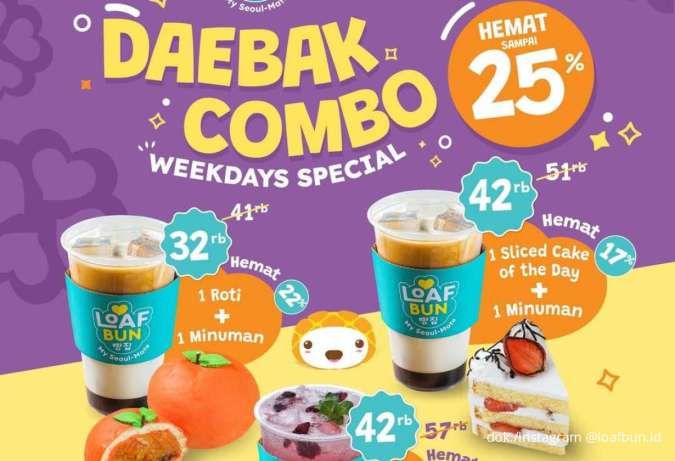 Promo Loaf Bun Daebak Combo Hemat 25% dan Slice Cake Baru Harga Spesial
