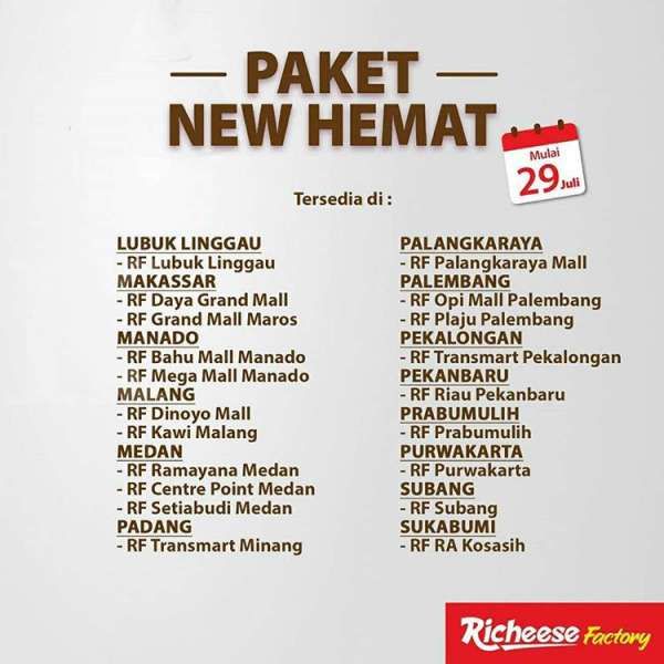 Promo Richeese Factory 29 Juli 2020 