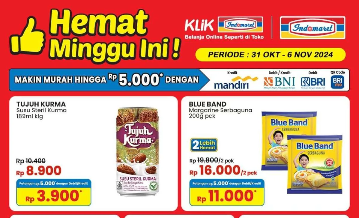 Promo Indomaret Weekday Hari Ini, Beli Susu Tujuh Kurma dan Blue Band Lebih Murah