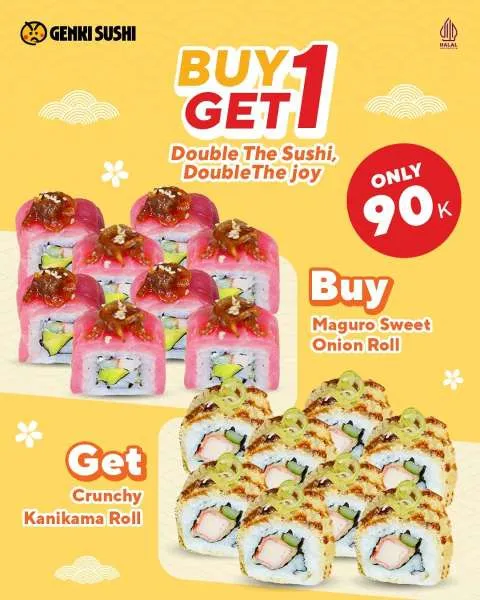 Promo Genki Sushi Maguro Sweet Onion Roll + Crunchy Kanikama Roll