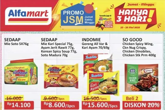 Katalog Promo JSM Alfamart Periode 23-25 Mei 2025, Nugget Beli 2 Diskon 20%