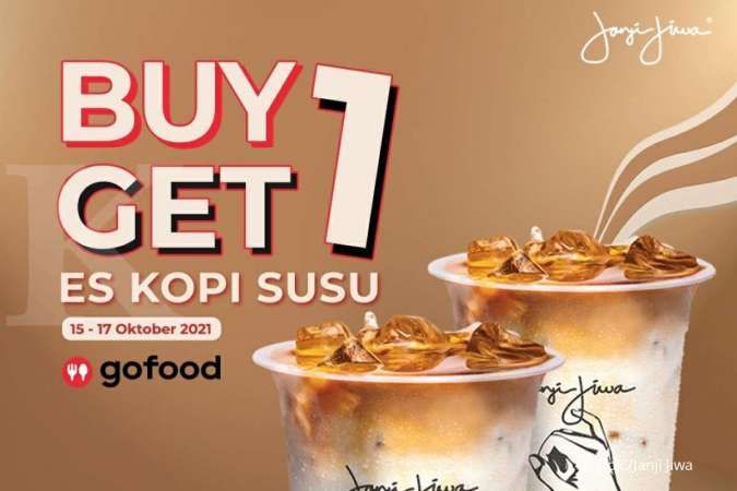 Promo Janji Jiwa 15-17 Oktober 2021, Buy 1 Get 1 Free Kopi Susu via GoFood