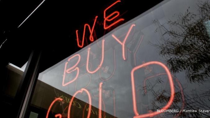 Harga emas terdongkrak sinyal ekonomi yang buruk