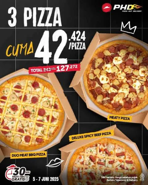 Promo PHD Paket 3 Pizza Harga Spesial