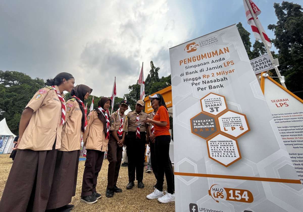 Sosialisasi LPS kepada Pramuka di Puncak Hari Indonesia Menabung
