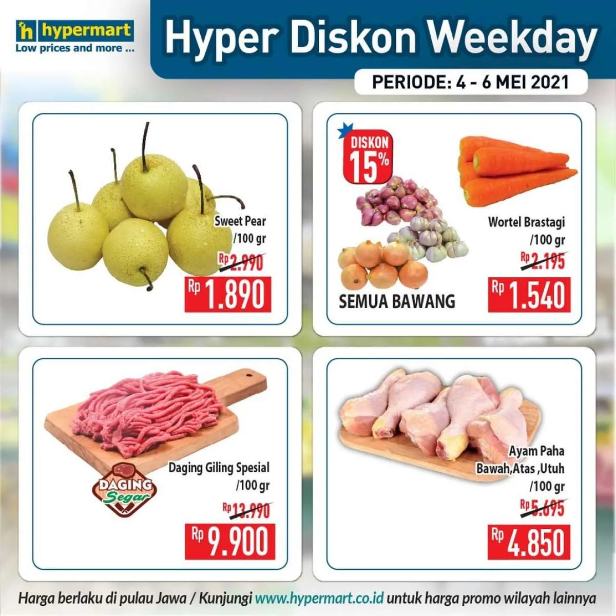 Cek promo Hypermart weekday 6 Mei 2021, diskonan hari kerja!