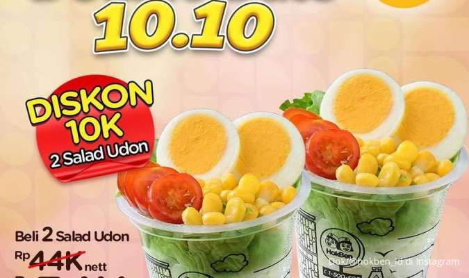 Promo HokBen 10.10 Oktober 2024 Berakhir Besok, Beli 2 Salad Udon Diskon 10.000