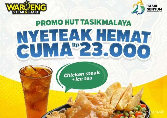 Promo Waroeng Steak HUT Tasikmalaya 14-18 Oktober 2024, Steak-Ice Tea Rp 23.000