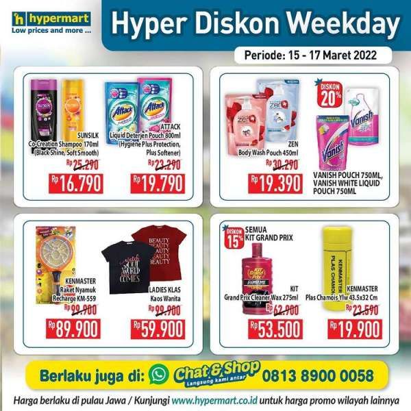 Promo Hypermart Hyper Diskon Weekday 15-17 Maret 2022