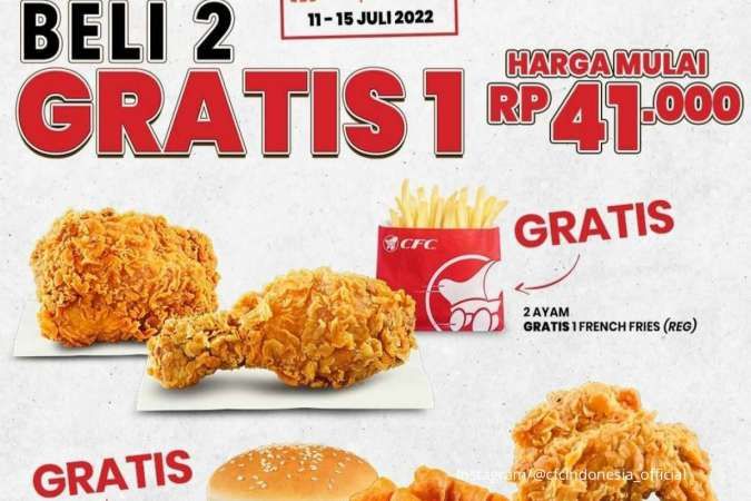 Promo CFC 11-15 Juli 2022, Berlaku Beli 2 Gratis 1 Eksklusif di ShopeeFood