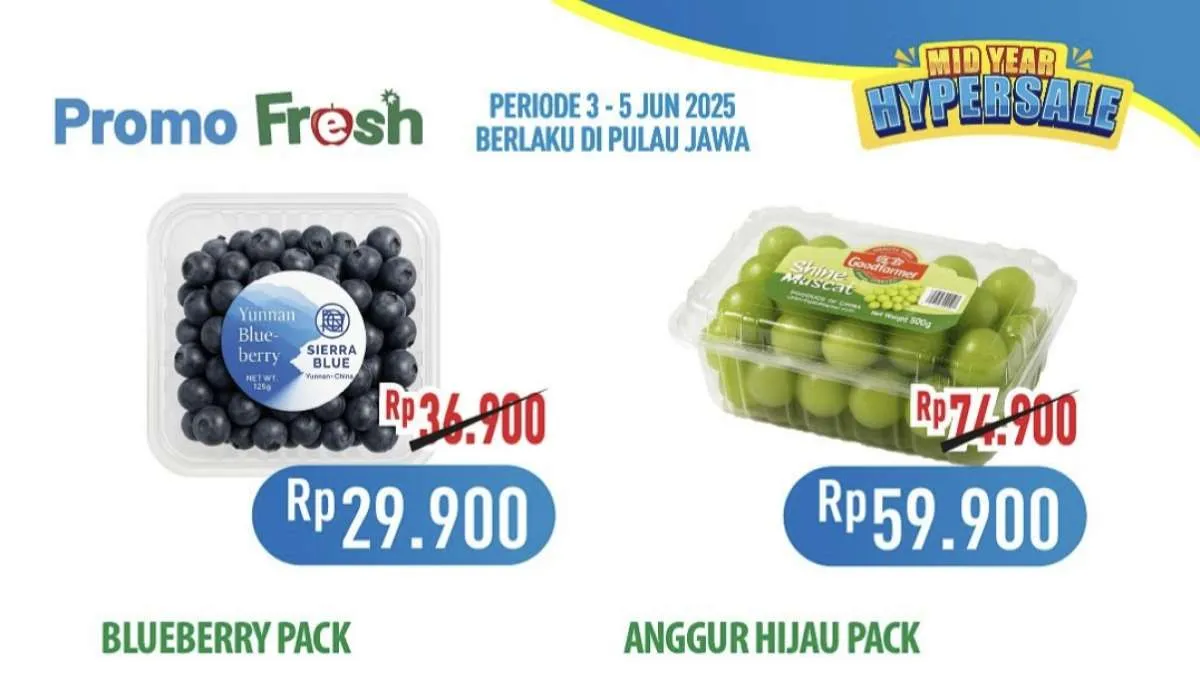 Promo Hypermart Weekday Periode 3-5 Juni 2025, Anggur Merah Diskon Rp 15.000