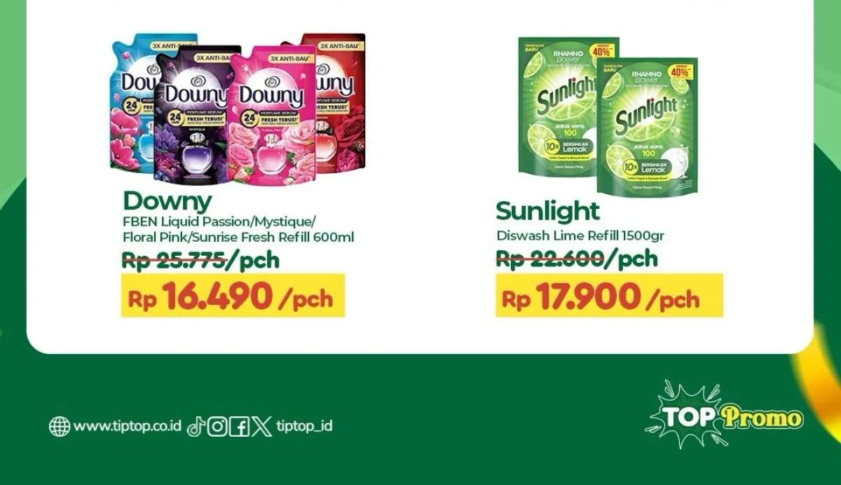 Promo JSM Tip Top 28-30 November 2025, Downy & Sunlight Lebih Murah