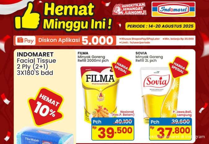Promo Indomaret Hemat 14-20 Agustus 2025, Minyak Goreng Harga Spesial