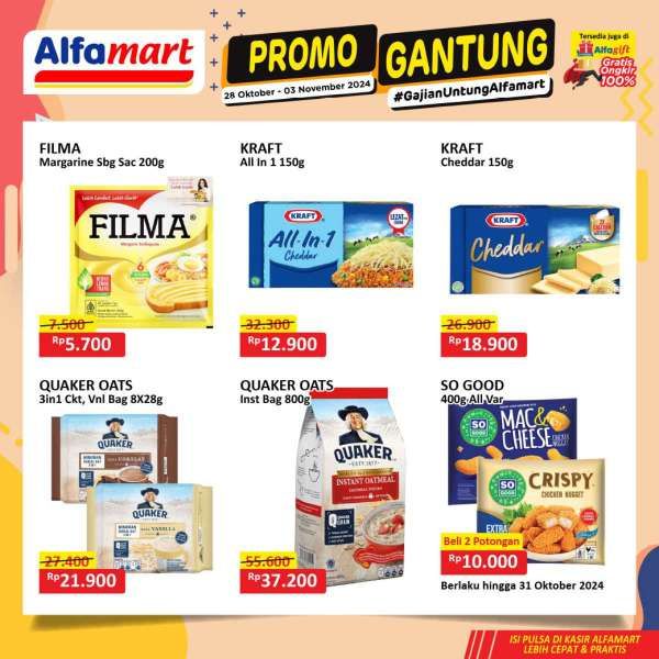 Promo Alfamart Gantung 28 Oktober-3 November 2024